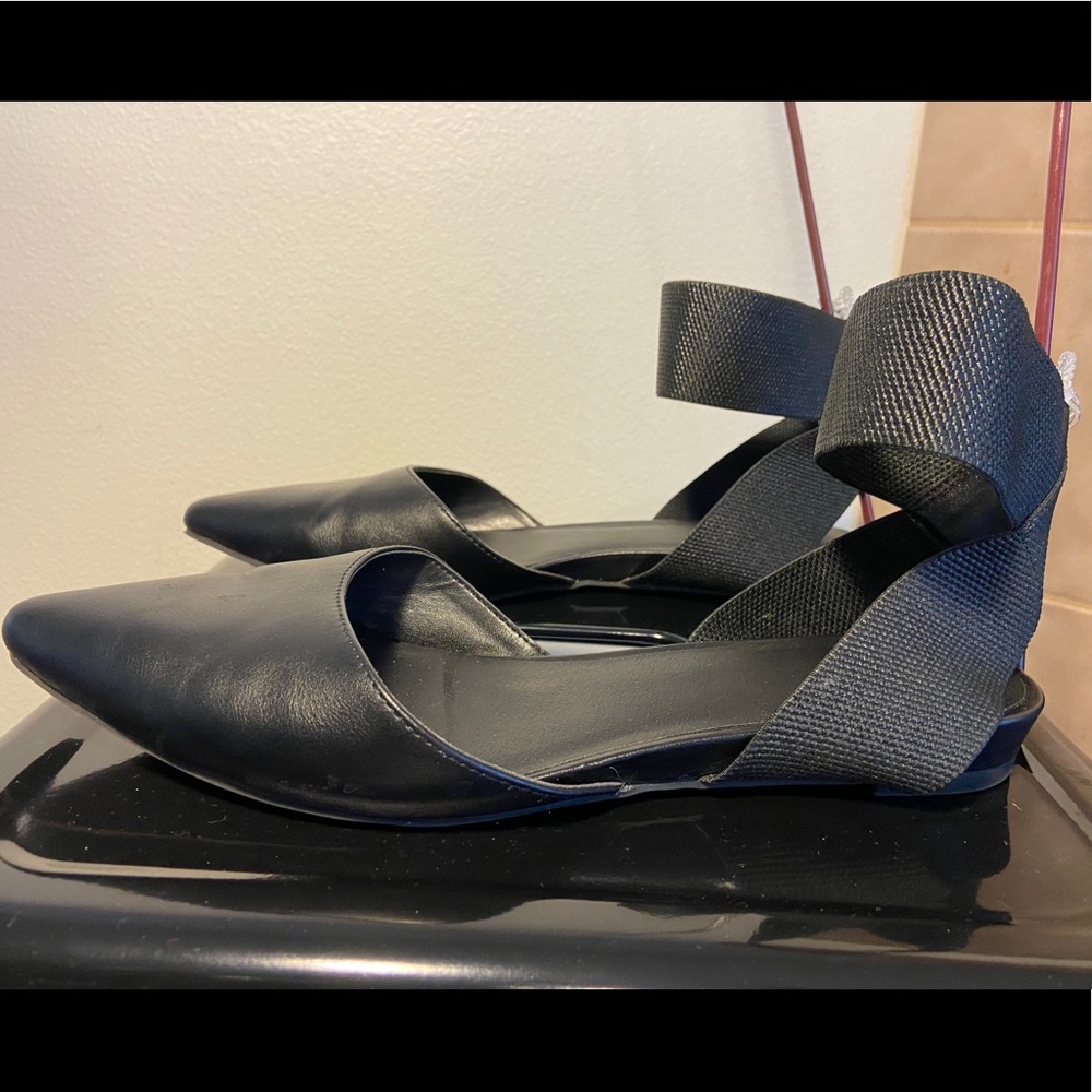 Black Flats with Ankle Strap